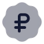 Badgerussianruble icon with bulk rounded style