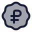Badgerussianruble icon with duotone rounded style