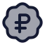 Badgerussianruble icon with duotone standard style