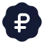 Badgerussianruble icon with solid rounded style