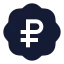 Badgerussianruble icon with solid sharp style