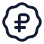 Badgerussianruble icon with stroke rounded style