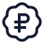 Badgerussianruble icon with stroke sharp style