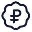 Badgerussianruble icon with stroke standard style