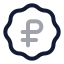 Badgerussianruble icon with twotone rounded style
