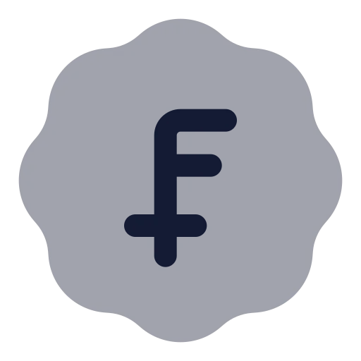 Badge Swiss Franc Icon in Bulk Rounded style