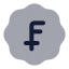 Badgeswissfranc icon with bulk rounded style