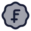 Badgeswissfranc icon with duotone rounded style