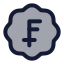 Badgeswissfranc icon with duotone standard style