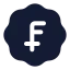 Badgeswissfranc icon with solid rounded style