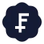 Badgeswissfranc icon with solid sharp style