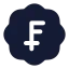 Badgeswissfranc icon with solid standard style