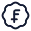 Badgeswissfranc icon with stroke rounded style
