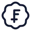 Badgeswissfranc icon with stroke standard style