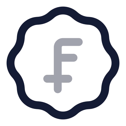 Badge Swiss Franc Icon in Twotone Rounded style
