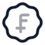 Badgeswissfranc icon with twotone rounded style