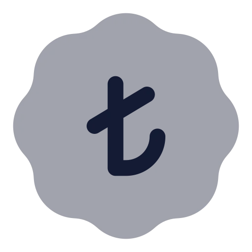 Badge Turkish Lira Icon in Bulk Rounded style