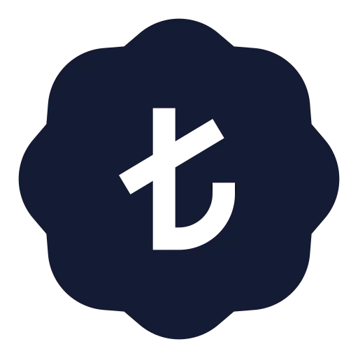 Badge Turkish Lira Icon in Solid Sharp style