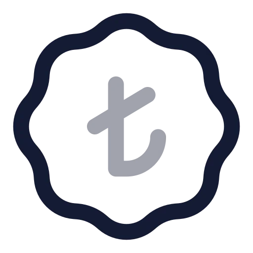 Badge Turkish Lira Icon in Twotone Rounded style