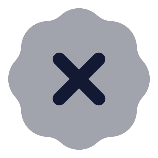 Badge X Icon in Bulk Rounded style
