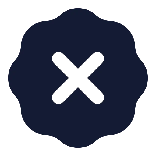 Badge X Icon in Solid Rounded style