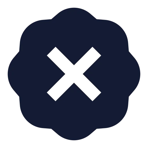 Badge X Icon in Solid Sharp style