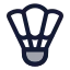 Badmintonshuttle icon with duotone rounded style