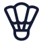 Badmintonshuttle icon with stroke rounded style