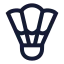Badmintonshuttle icon with stroke sharp style
