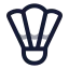Badmintonshuttle icon with twotone rounded style