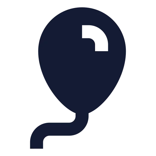 Balloon Icon in Solid Sharp style