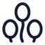 Balloons icon with stroke standard style