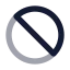 Ban icon with bulk rounded style
