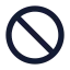 Ban icon with solid sharp style