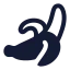 Banana icon with solid rounded style