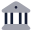 Bank icon with bulk rounded style