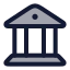 Bank icon with duotone rounded style