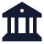 Bank icon with solid sharp style