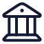 Bank icon with stroke rounded style
