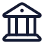Bank icon with stroke standard style