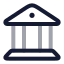 Bank icon with twotone rounded style