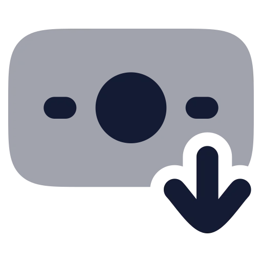 Banknote Arrow Down Icon in Bulk Rounded style