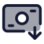 Banknotearrowdown icon with duotone standard style