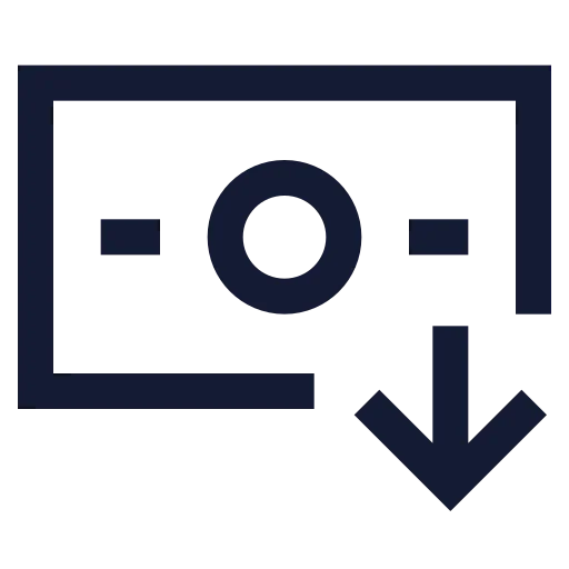 Banknote Arrow Down Icon in Solid Sharp style