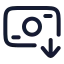 Banknotearrowdown icon with stroke rounded style
