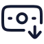 Banknotearrowdown icon with stroke rounded style