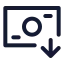 Banknotearrowdown icon with stroke sharp style