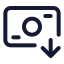 Banknotearrowdown icon with stroke standard style