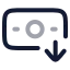 Banknotearrowdown icon with twotone rounded style