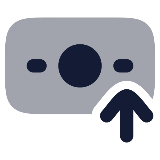 Banknote Arrow Up Icon in Bulk Rounded style